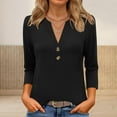 thumbnail image 1 of ClodeEU Womens Shirts， Long Sleeve V Neck Tee，Soft Casual T-Shirts Black,Womens Plus S, 1 of 6