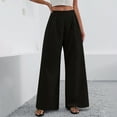 thumbnail image 1 of ClodeEU Women's Wide Leg Trousers,High Waist Pant with Pockets,Casual Loose Fit Trousers Black,Womens Plus L, 1 of 5