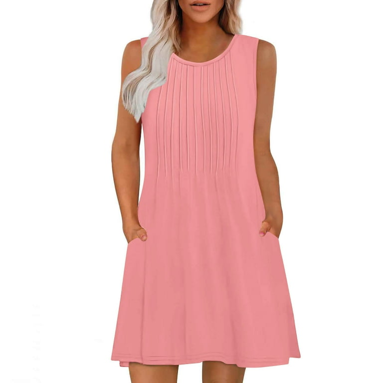 ClodeEU Womens Summer Athletic Dress ,Drawstring Cap Sleeve