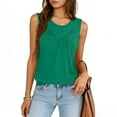 thumbnail image 1 of ClodeEU Womens Summer Crewneck Sleeveless Tank Tops，Casual Loose Fit Tunic Shirt Green,Womens Plus L, 1 of 6