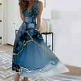 thumbnail image 1 of ClodeEU Womens Summer Floral Print V Neck Sleeveless Long Maxi Dress Fashion Ruffled Flowy Maxi Dress Navy,Womens Plus L, 1 of 5