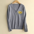 thumbnail image 1 of ClodeEU Womens Sweaters ,Floral Pattern Single Breasted Knit Cardigan Sweater, Fall Casual Lightweight Cardigans Gray,Womens Plus L, 1 of 5