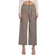 thumbnail image 1 of ClodeEU Womens Wide Leg Cropped Pants,High Waist Button Work Trousers,Business Casual Outfits Gray,Womens Plus XL, 1 of 4