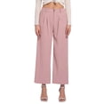 thumbnail image 1 of ClodeEU Womens Wide Leg Cropped Pants,High Waist Button Work Trousers,Business Casual Outfits Pink,Womens Plus XS, 1 of 4