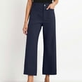 thumbnail image 1 of ClodeEU Womens Wide Leg Jeans，High Waisted Stretchy Baggy Loose Denim，Casual Pants with Pockets Navy,Womens Plus L, 1 of 9