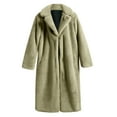 thumbnail image 1 of ClodeEU Womens Winter Faux Fur Coat ,Plush Lapel Long Cardigan Jackets ,Warm Cozy Coat Green,Womens Plus L, 1 of 4