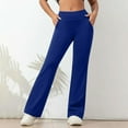 thumbnail image 1 of ClodeEU Yoga Pants for Women， Wide Leg Pants with Pockets High Waist Stretch ，Loose Sweatpants Blue,Womens Plus S, 1 of 9