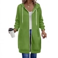 thumbnail image 1 of ClodeEU Zip Up Long Hoodies for Women,Fleece Long Sleeve Oversized Sweatshirt,Comfort Fall Jackets with Pockets Green,Womens Plus XL, 1 of 8