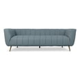 thumbnail image 1 of Clodette Mid Century Modern Living Room Genuine Leather Sage Sofa, 1 of 7