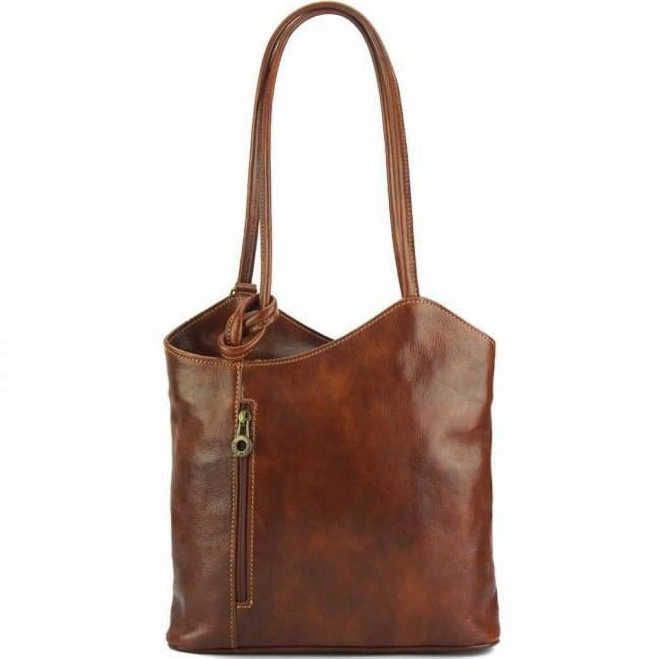 Cloe V Womens Luxury Handmade Converts to Leather Shoulder Bag or Backpack Brown Walmart