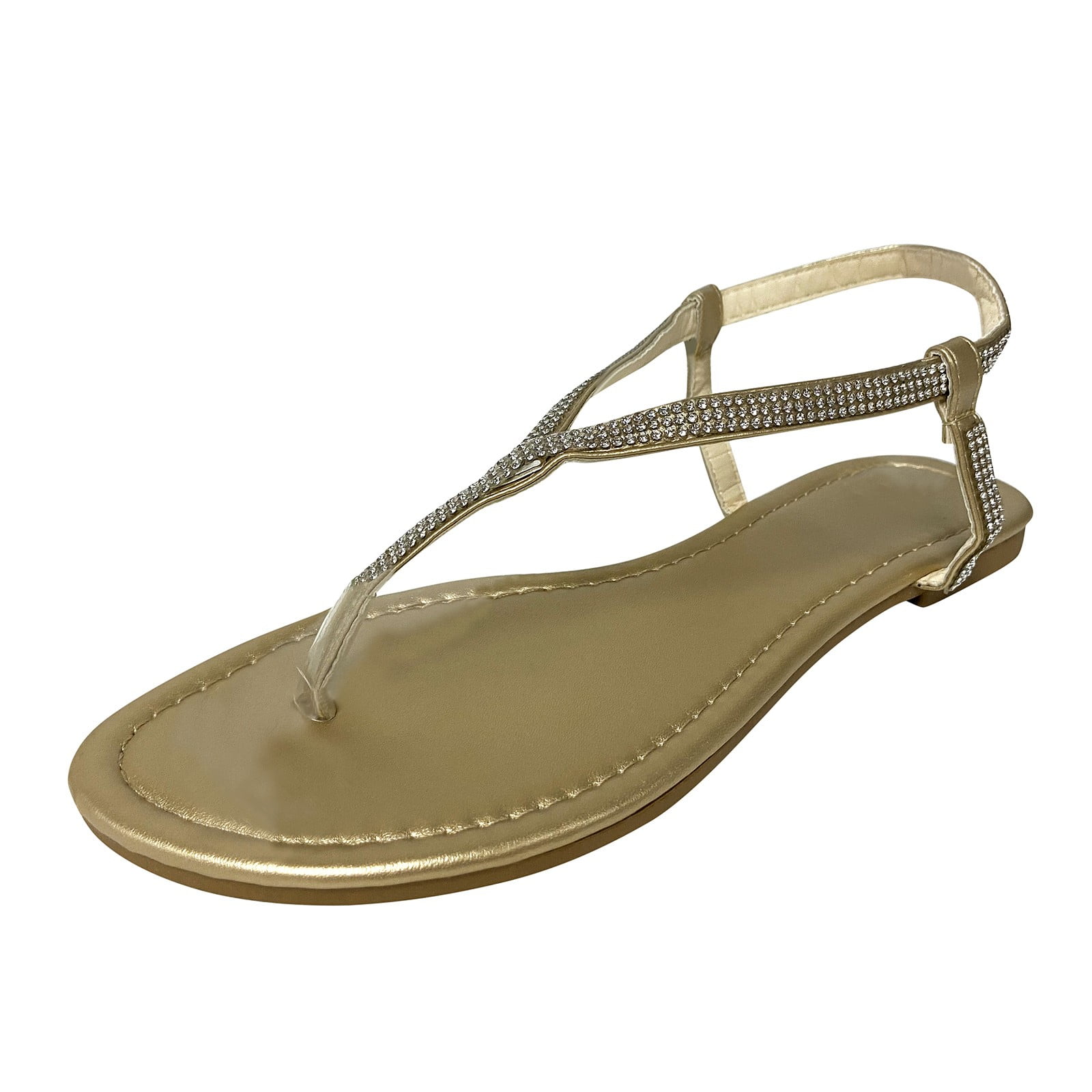 Clog Sandals for Women Buckle Leisure Roman Style Women s Rhinestones Summer Non Elastic Band Flat Beach Open Toe Breathable Sandals Shoes Walmart