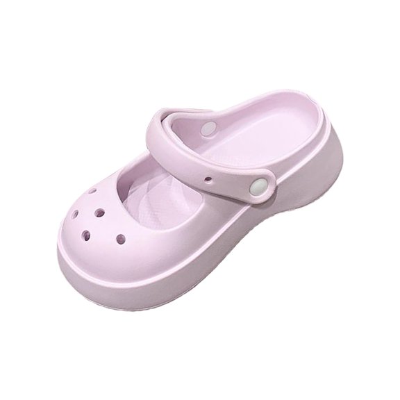 Clog Slipper Lightweight Quick Drying Med Heels Closed Toe Non Slip Slippers for 37 to 38