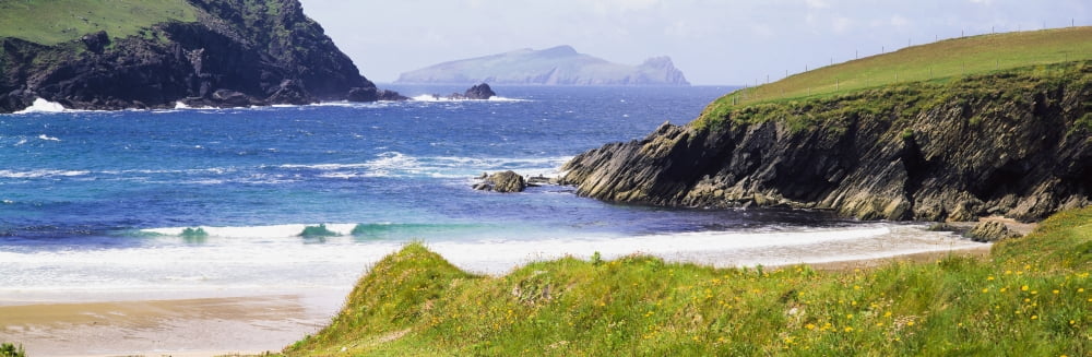 Clogher Beach Blasket Islands Dingle Peninsula County Kerry Ireland Beach Scenic Canvas Art - The Irish Image Collection Design Pics (37 x 12)