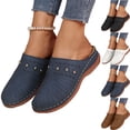 thumbnail image 1 of Clogs for Women Mules Fashion Casual Hollow Solid Color Baotou Sandals Thick Bottom Half Slippers Wedge Heels Comfortable Womens Wedge Clogs Dressy Mules Brown Closed Toe Sandals Shoes, 1 of 9