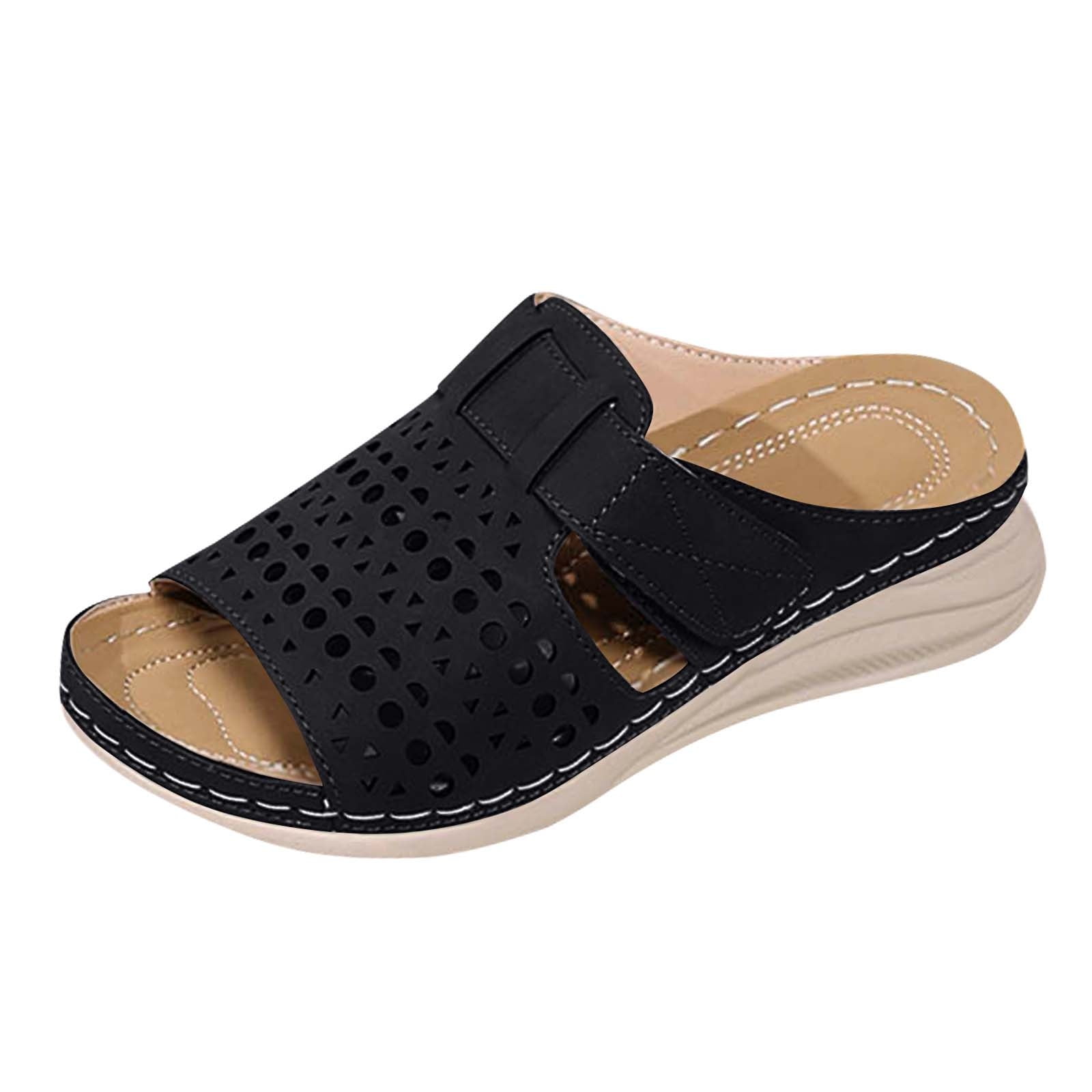 Save Big On Bulk Women's Leather Slide Sandals Women Flats Designer Sandals Home Woman Lady Slides Summer Beach Flat Shoes Rubber Slides Flip Flops