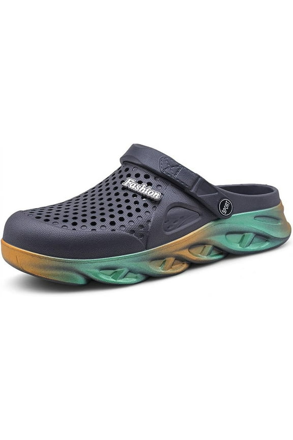 Clogs for Men Garden Shoes Water Sandals Mens Rubber Clogs Outdoor Slippers Waterproof Slip On Summer Mules Gradient Color