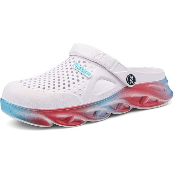 Clogs for Men Garden Shoes Water Sandals Mens Rubber Clogs Outdoor Slippers Waterproof Slip On Summer Mules Gradient Color