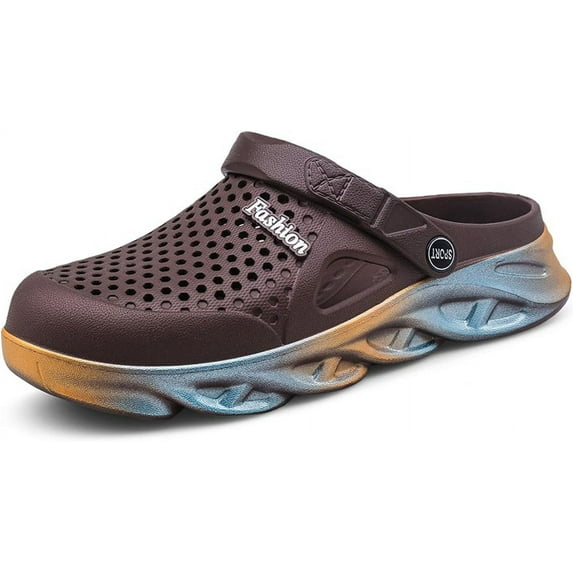Clogs for Men Garden Shoes Water Sandals Mens Rubber Clogs Outdoor Slippers Waterproof Slip On Summer Mules Gradient Color