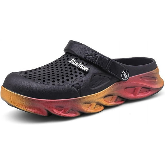 Clogs for Men Garden Shoes Water Sandals Mens Rubber Clogs Outdoor Slippers Waterproof Slip On Summer Mules Gradient Color
