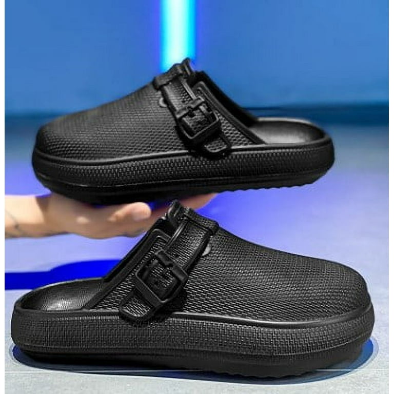 Clogs for Men Wide Round Toe Flat Mules Beach Sandals Quick Drying