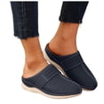 thumbnail image 1 of Clogs for Women Hollow out Wedge Sandals Closed Toe Mules Soft Footbed Arch Support Slip on Orthopedic Slippers Navy Size 6, 1 of 8