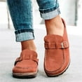 thumbnail image 1 of Clogs for Women Suede Soft Leather Clogs Classic Cork Clog Antislip Slippers Waterproof Mules House Sandals Buckle 2023 New, 1 of 4