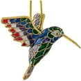 thumbnail image 1 of Cloisonne Articulated Hummingbird Ornament , Enamel on Copper Tail Tip Red (E), 1 of 1