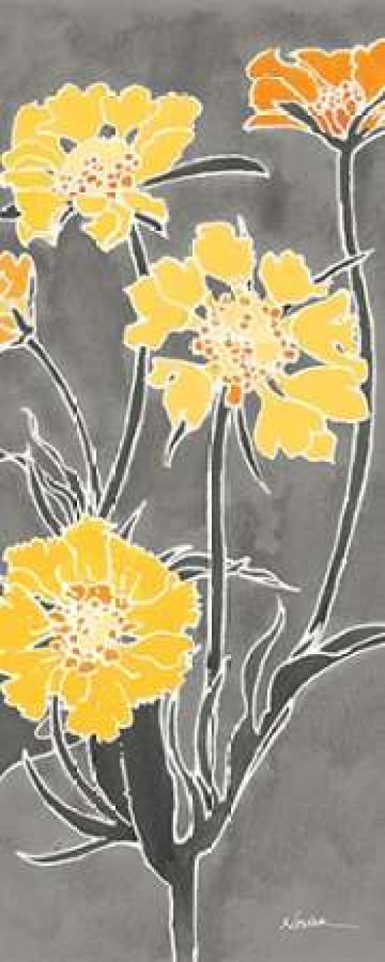 Cloisonne Beauty II Gray Canvas Art - Shirley Novak (10 x 20)