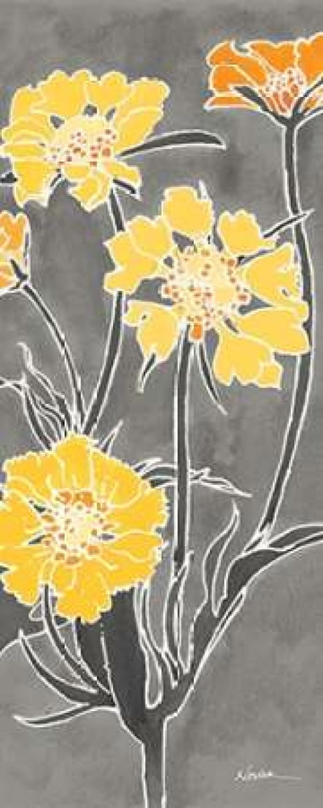 Cloisonne Beauty II Gray Canvas Art - Shirley Novak (24 x 48)