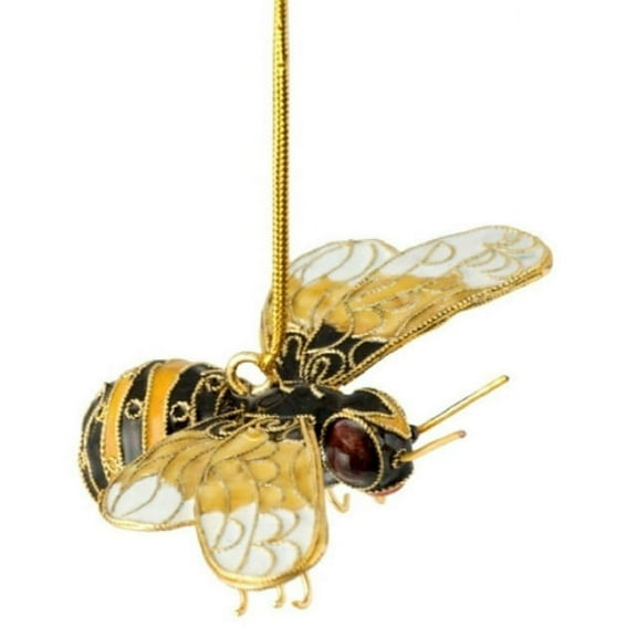 Cloisonne Bumble Bee Hanging Ornament 3.5 Inches