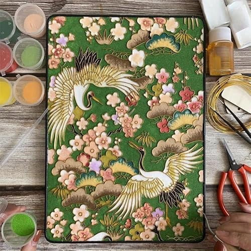 Cloisonne Filigree Enamel Paint by Numbers Kit, All in One with Tools, DIY Craft, Starter Set for Adults and Beginners, Easy Instructions, Hobby for Adults Teens Elderly Handmade Home Decor Gifts