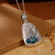 Cloisonne Lotus Buddha Hand Pendant Necklace Asian Style Enamel Jewelry Accessory Unisex Cultural Gift for Men and Women