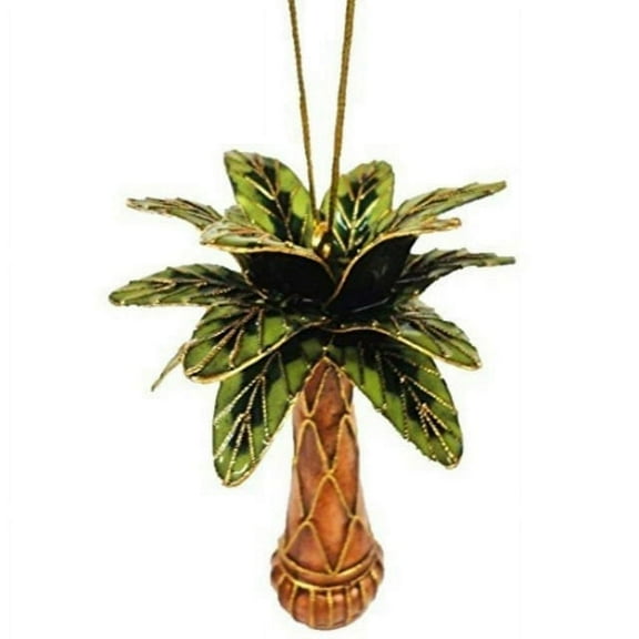 Cloisonne Palm Tree Hanging Ornament, Enamel on Copper