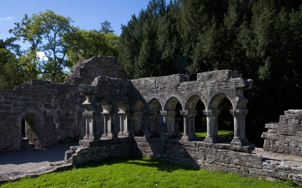 Cloisters in the Augustinian 12th Century Cong Abbey Cong County Mayo Ireland Canvas Art - Panoramic Images (20 x 12)