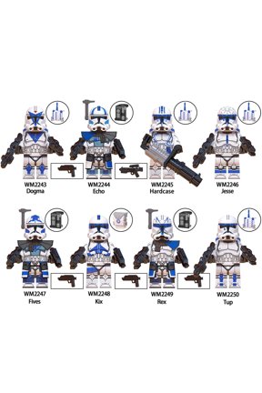 Clone Wars 501st Legion Clone Troopers Phase 2 Building Block Figure x 8 Sets