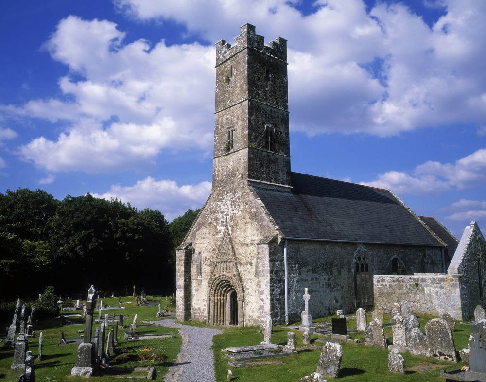 Clonfert Cathedral Clonfert Co Galway Ireland Canvas Art - The Irish Image Collection Design Pics (16 x 12)
