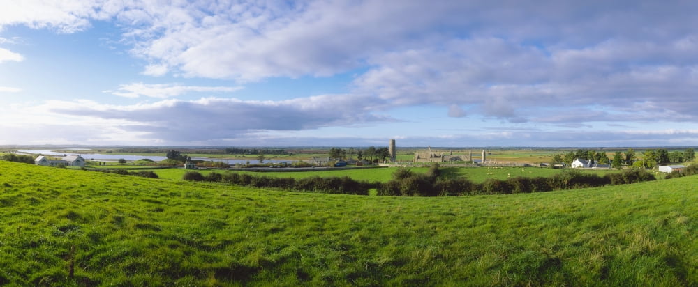 Clonmacnoise Co Offaly Ireland Canvas Art - The Irish Image Collection Design Pics (33 x 13)
