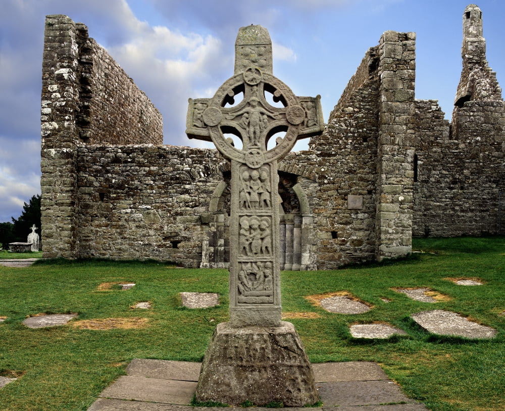 Clonmacnoise Co Offaly Ireland Canvas Art - The Irish Image Collection Design Pics (34 x 28)