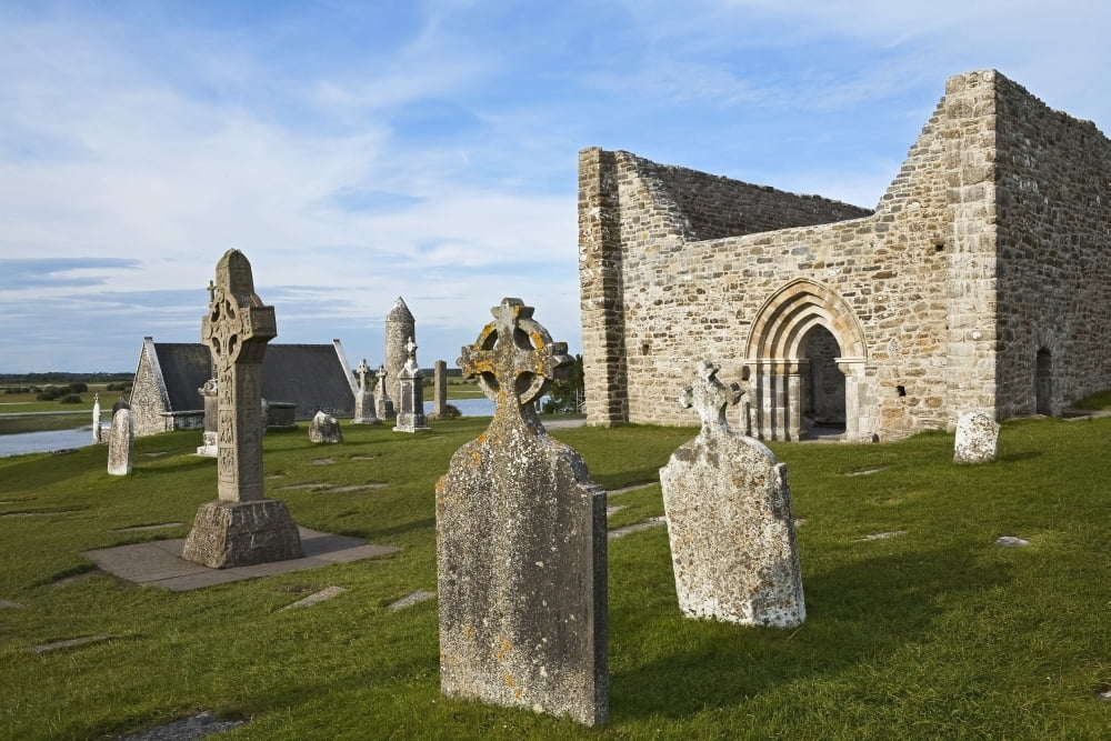 Clonmacnoise (cloister ruins) County Offaly Ireland Canvas Art - Carl Bruemmer Design Pics (38 x 24)