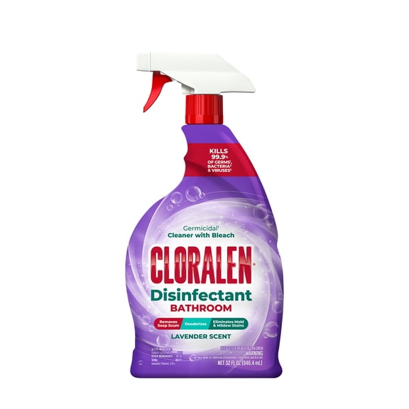 Cloralen All Purpose Bathroom Cleaner Spray w/Bleach, Lavender, 32 fl oz