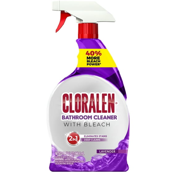 Cloralen All Purpose Bathroom Cleaner Spray w/Bleach, Lavender, 32 fl oz