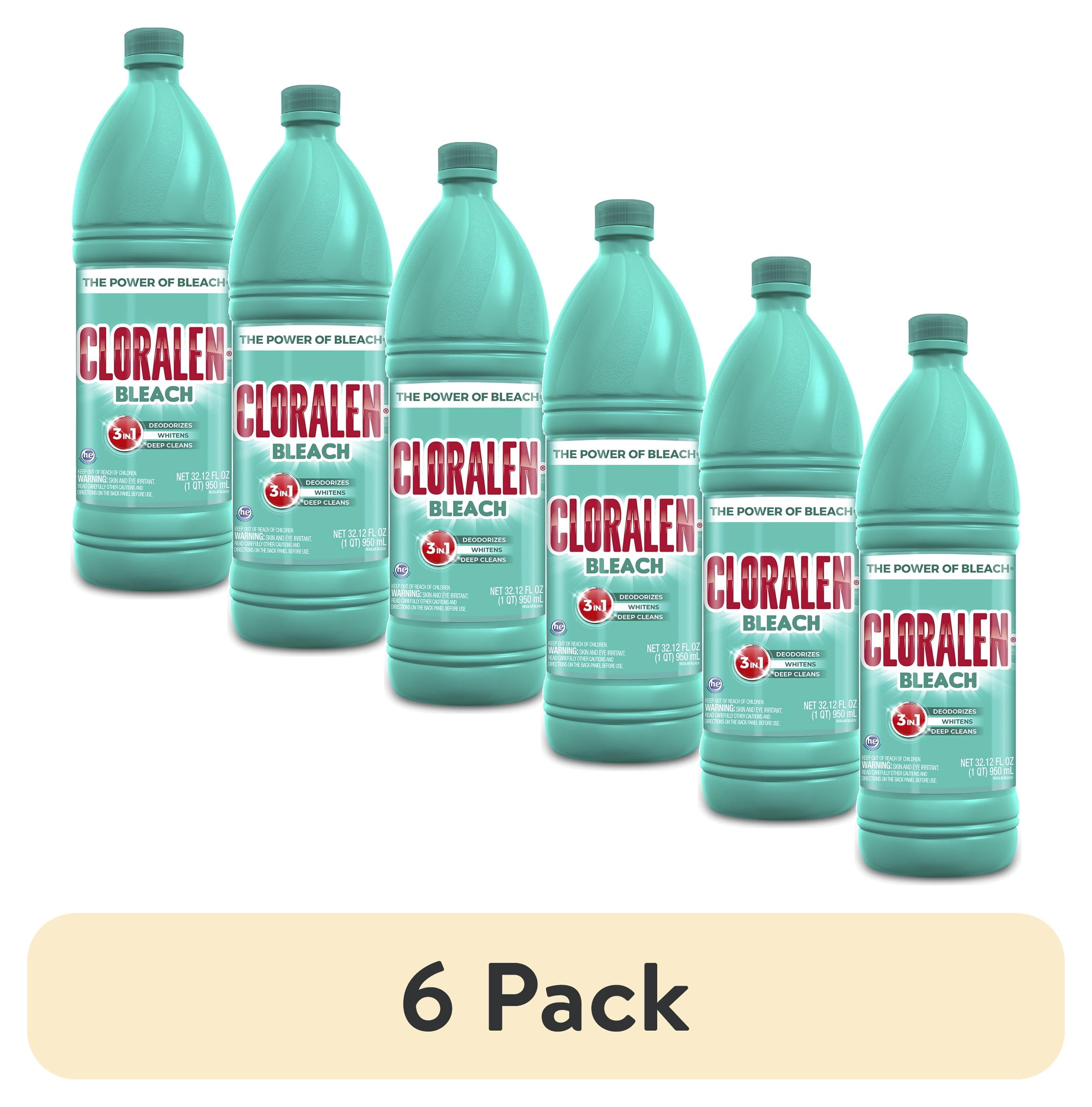 (6 pack) Cloralen Regular Household Cleaning Liquid Bleach, 32 fl oz