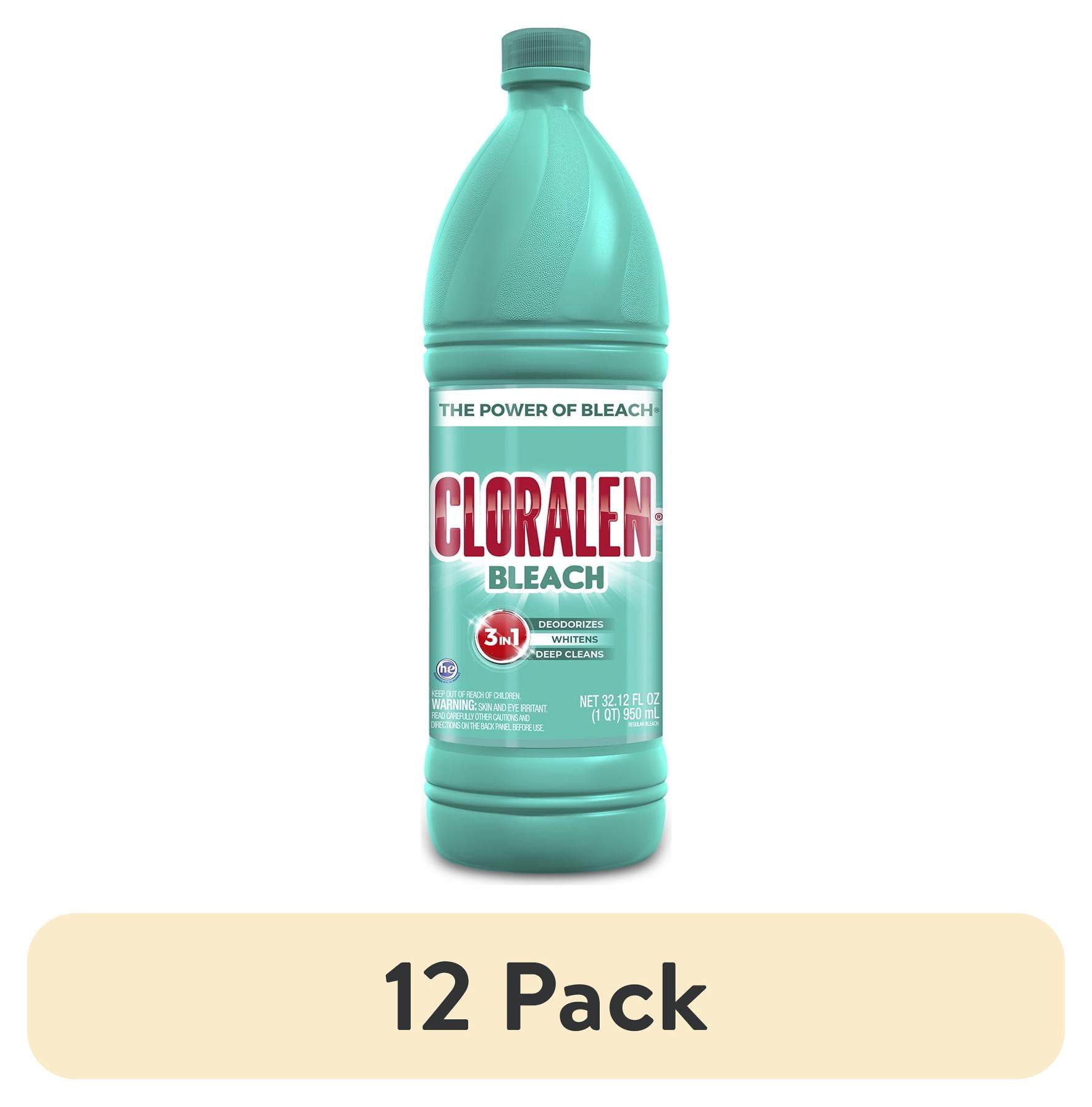 (12 pack) Cloralen Regular Household Cleaning Liquid Bleach, 32 fl oz