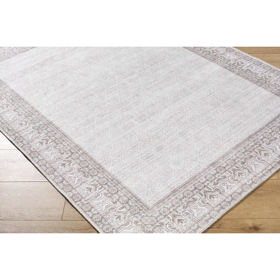 BoutiqueRugs Cloris Traditional, Transitional Area Rug - Machine Washable - Cream, Dark Red, Slate Blue - 5'3" x 7'3"