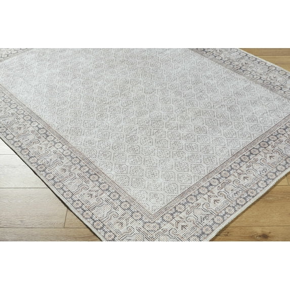 BoutiqueRugs Cloris Traditional, Transitional Area Rug - Machine Washable - Cream, Tan, Dark Brown - 2' x 2'11"