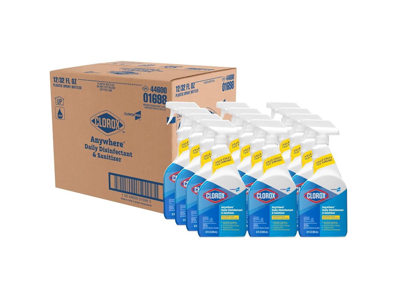 Clorox 01698CT Anywhere Sanitizing Spray, EPAApproved, 32 oz Bottle