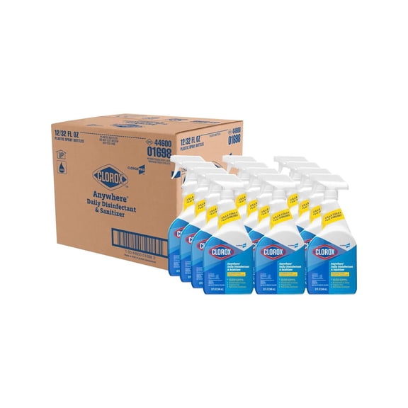 Clorox 01698CT Anywhere Sanitizing Spray, EPA-Approved, 32 oz Bottle, 12/Carton