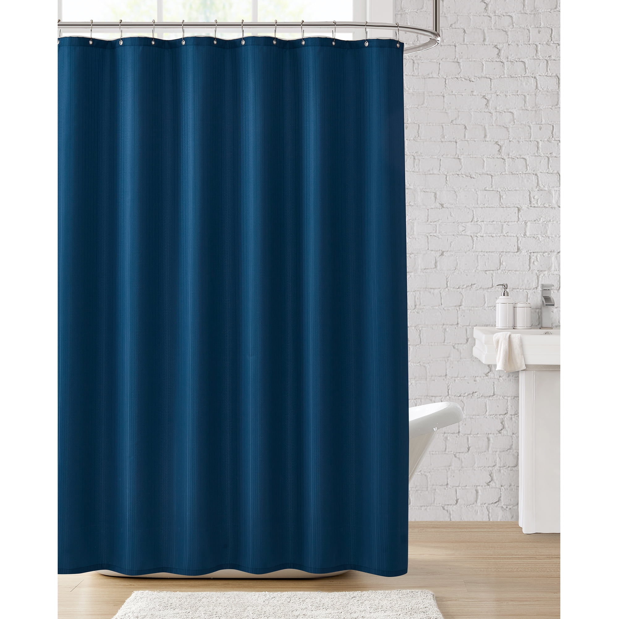 Clorox 100% Polyester Shower Curtain Set with Waterproof PEVA Liner and ...