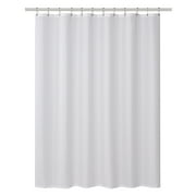 Clorox 100% Polyester Shower Curtain Set with Waterproof PEVA Liner and 12 Metal Hooks (White)