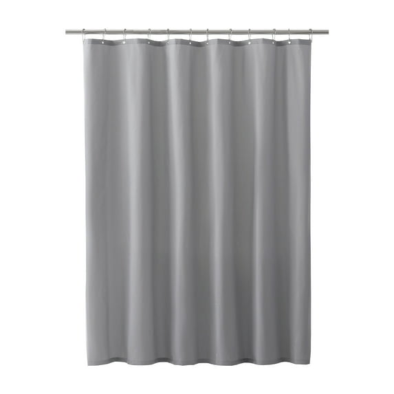 Clorox 100% Polyester Waterproof Fabric Shower Liner, 72” x 72”, Gray